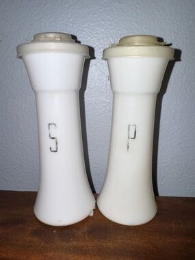 Vintage 6.5" Tupperware Salt and Pepper Shakers white